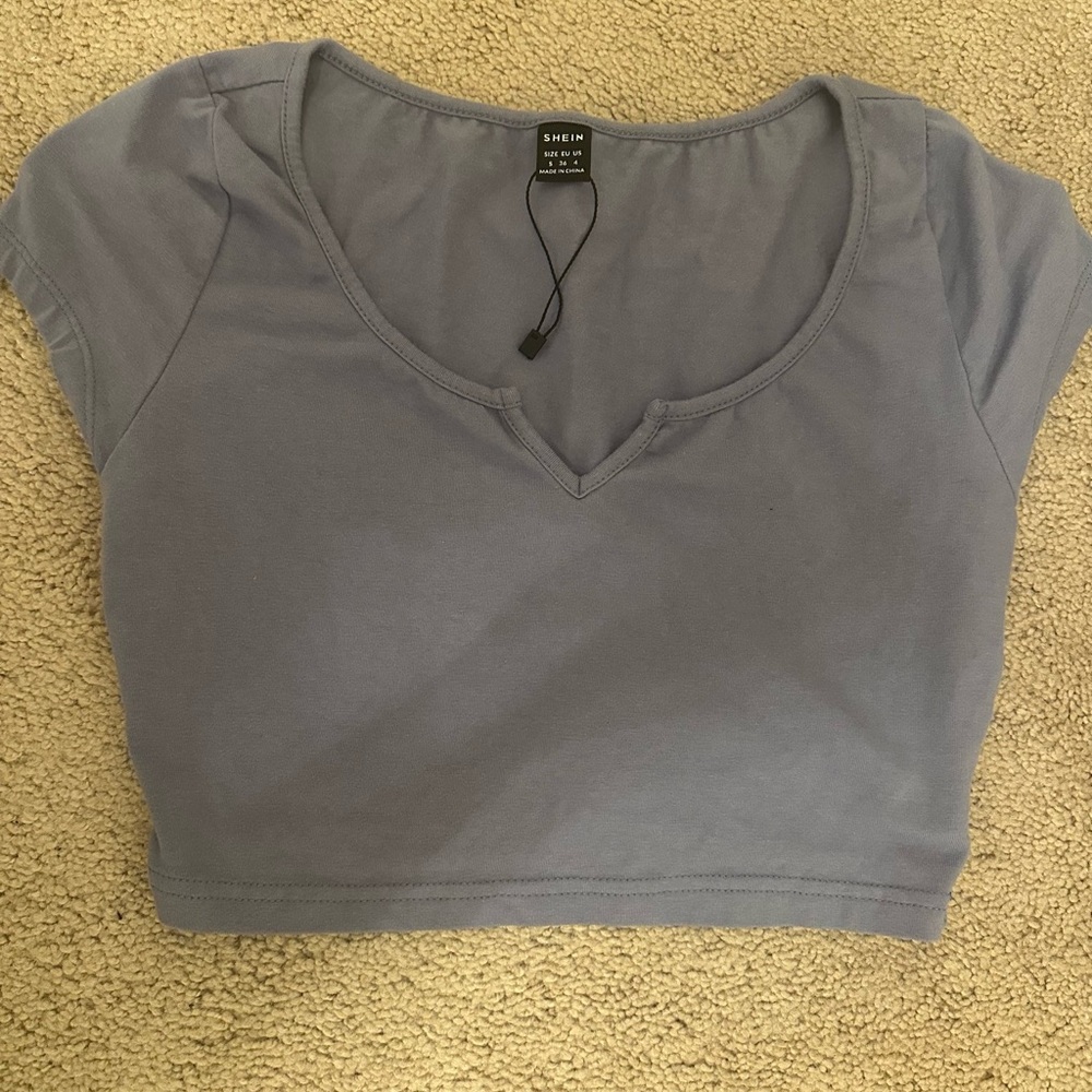 SHEIN Women's Soft Purple Crop Top